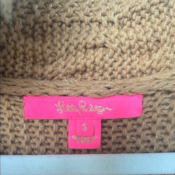 Lilly Pulitzer Tan Fur Vest Cozy Open Front Design - Picture 6 of 9